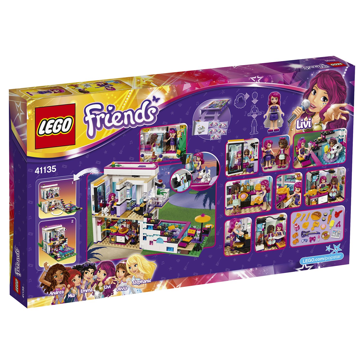 Конструктор LEGO Friends Поп-звезда: дом Ливи (41135) купить в  интернет-магазине Мир LEGO.ру